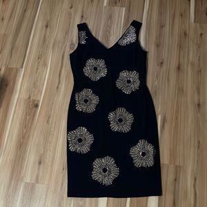 Joseph Ribkoff size 12 dark navy and gold dress